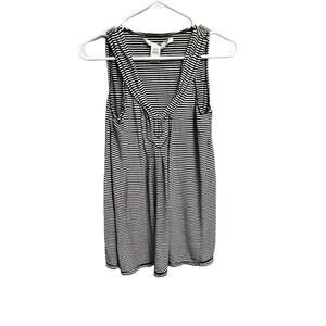 Max Studio Black White Stripe Sleeveless Top Blouse Size Small Womens Casual